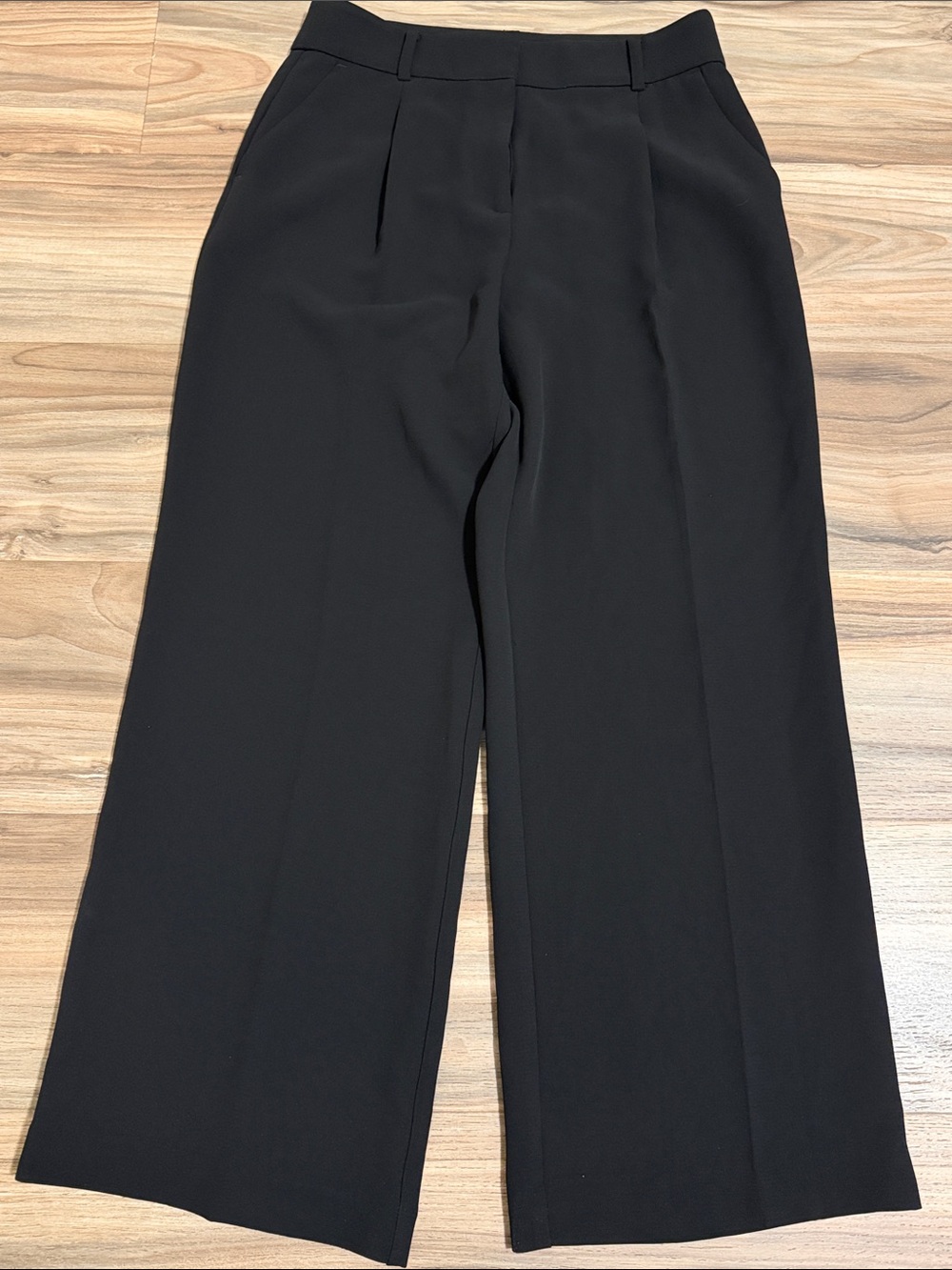LOFT Peyton Trouser Pants Womens 6P Petite Black Wide Leg Career Office Business